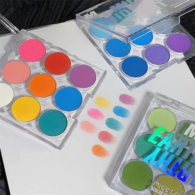 9-Color Diamond Eyeshadow Palette | Shimmer Glitter & Matte Eyeshadow Palette QXL