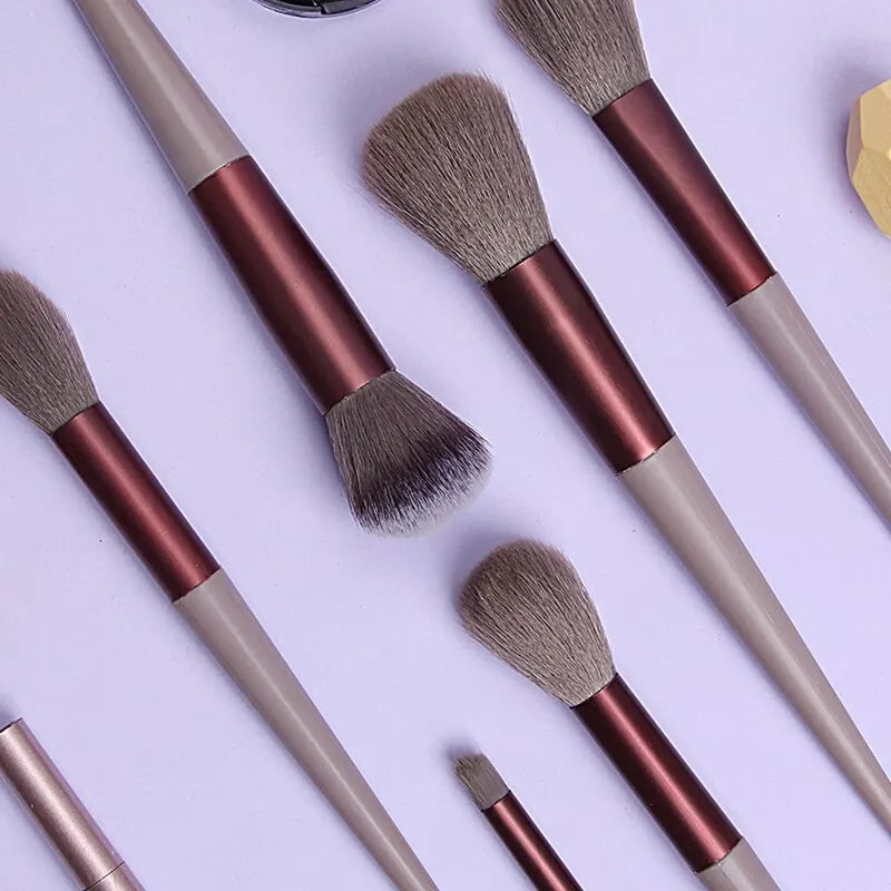13-Piece Makeup Brush Set | Foundation, Eyeshadow & Blush Makeup Brush Set QXL