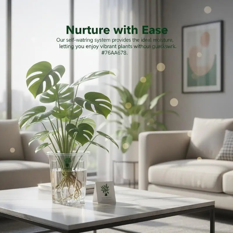 Transparent Self-Watering Double Layer Planter Pot | Drainage Self-Watering Planter QXL