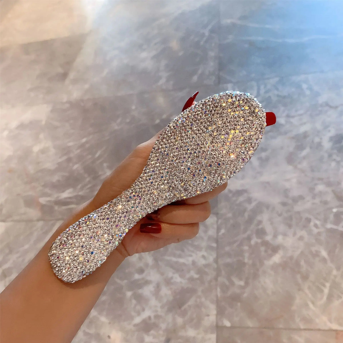 Crystal Diamond Wooden Hair Comb | Luxury Compact Massage Hair Massage Comb QXL