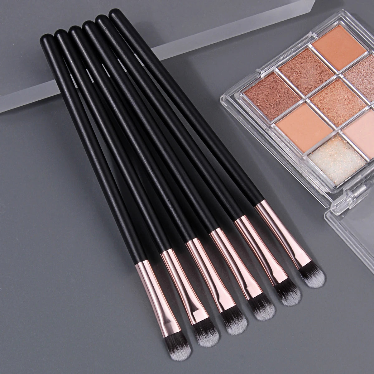 KOSSHOW 6-Pc Eyeshadow Detail Brush Set | Wood Handle Eyeshadow Detail Brushes QXL