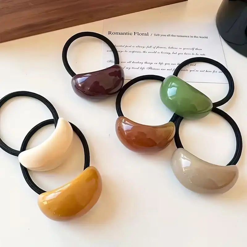 4-Pack Mixed Color Elastic Hair Rings | Candy Acrylic Hair Bands Elastic Hair Bands QXL