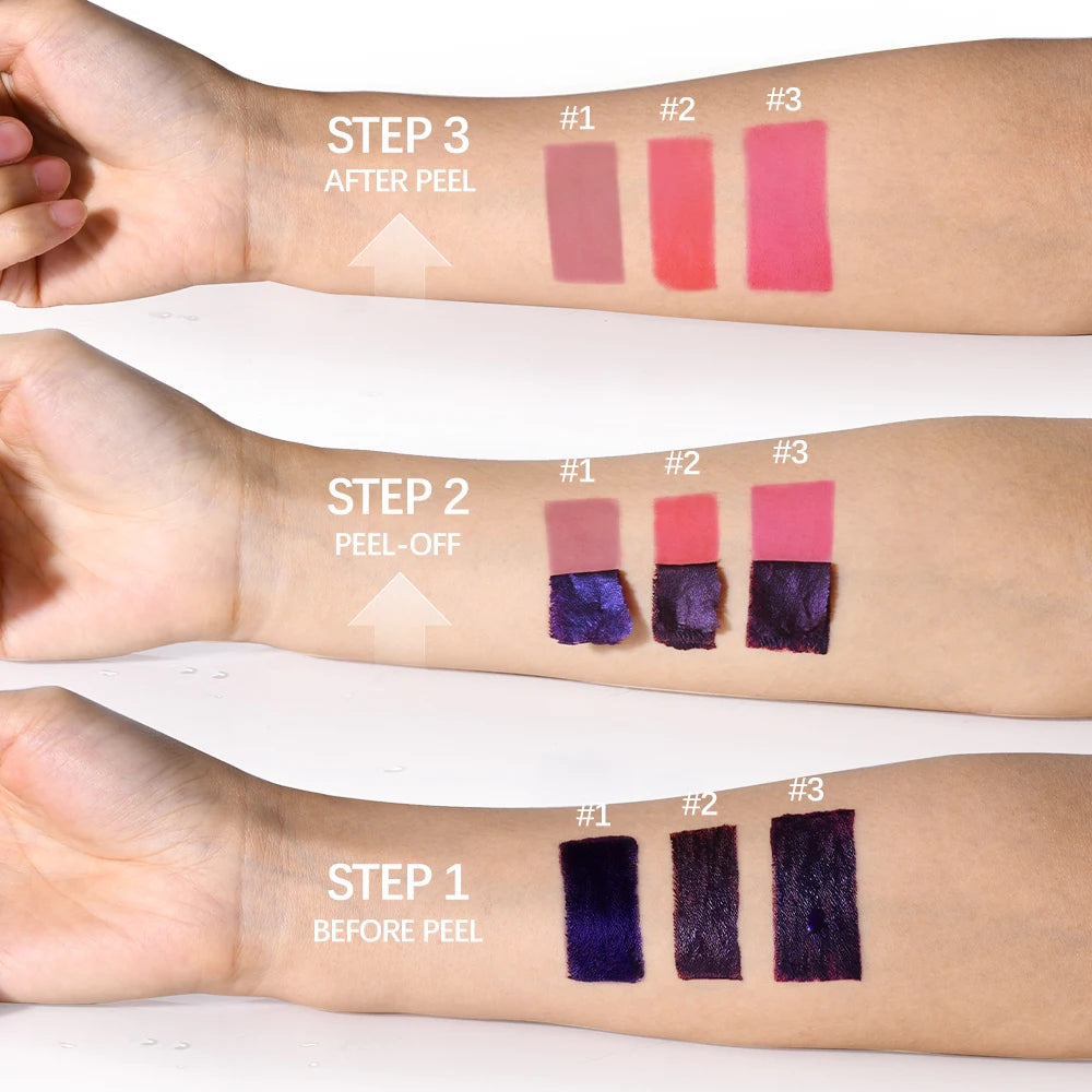 Matte Peel-Off Lip Tint Stain | Long-Lasting Liquid Lipstick Matte Lip Tint QXL