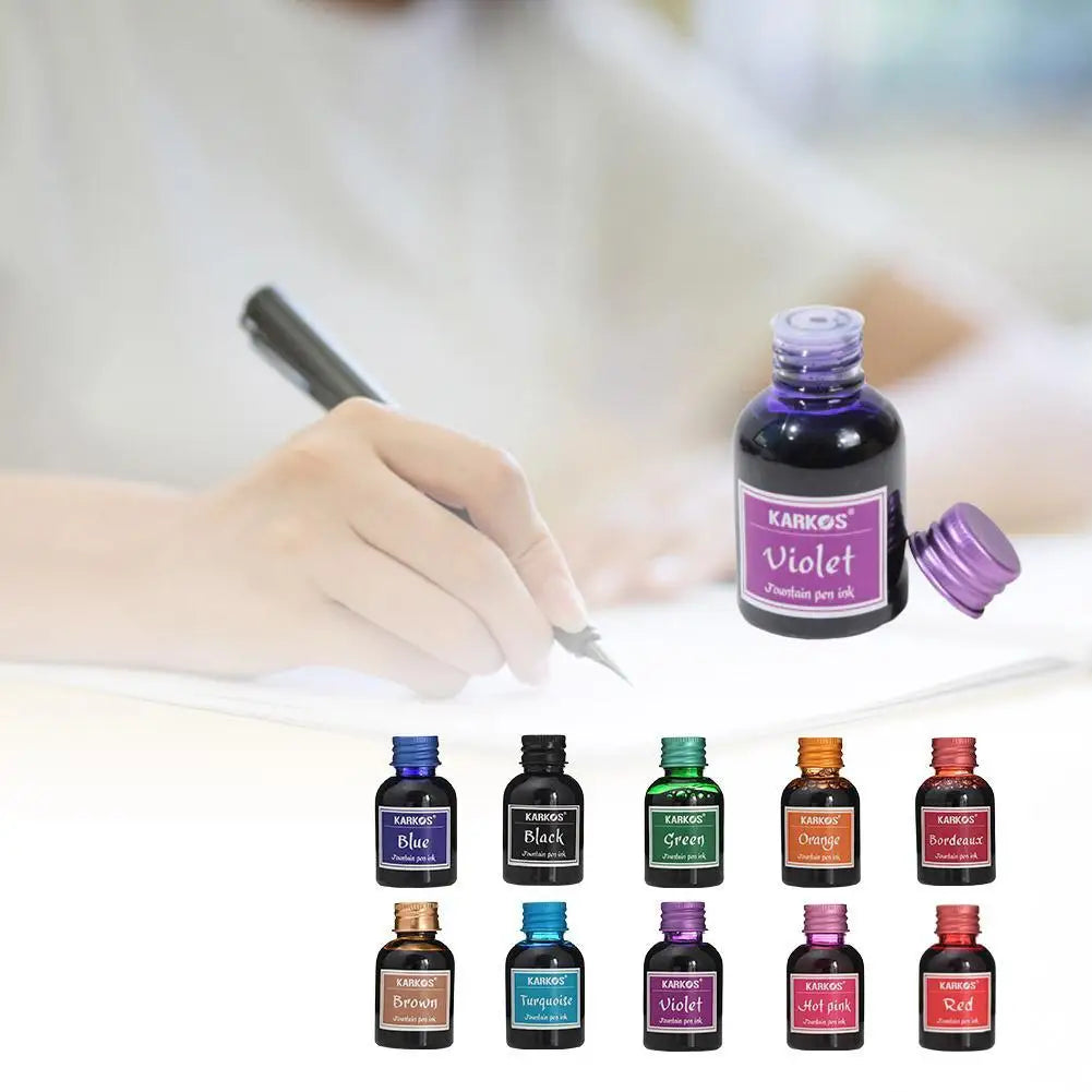 30ml Colorful Fountain Pen Ink Bottle | Smooth Liquid Refill Fountain Pen Ink QXL