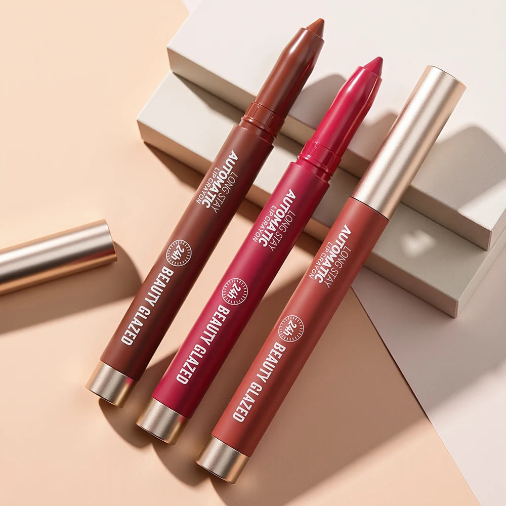 Beauty Glazed 12-Color Long-Wear Automatic Lip Crayon Automatic Lip Crayon QXL