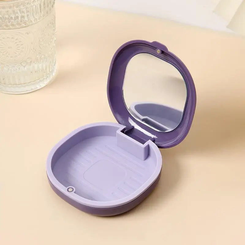 Magnetic Retainer & Denture Storage Case | Antibacterial Box Dental Appliance Case QXL Purple