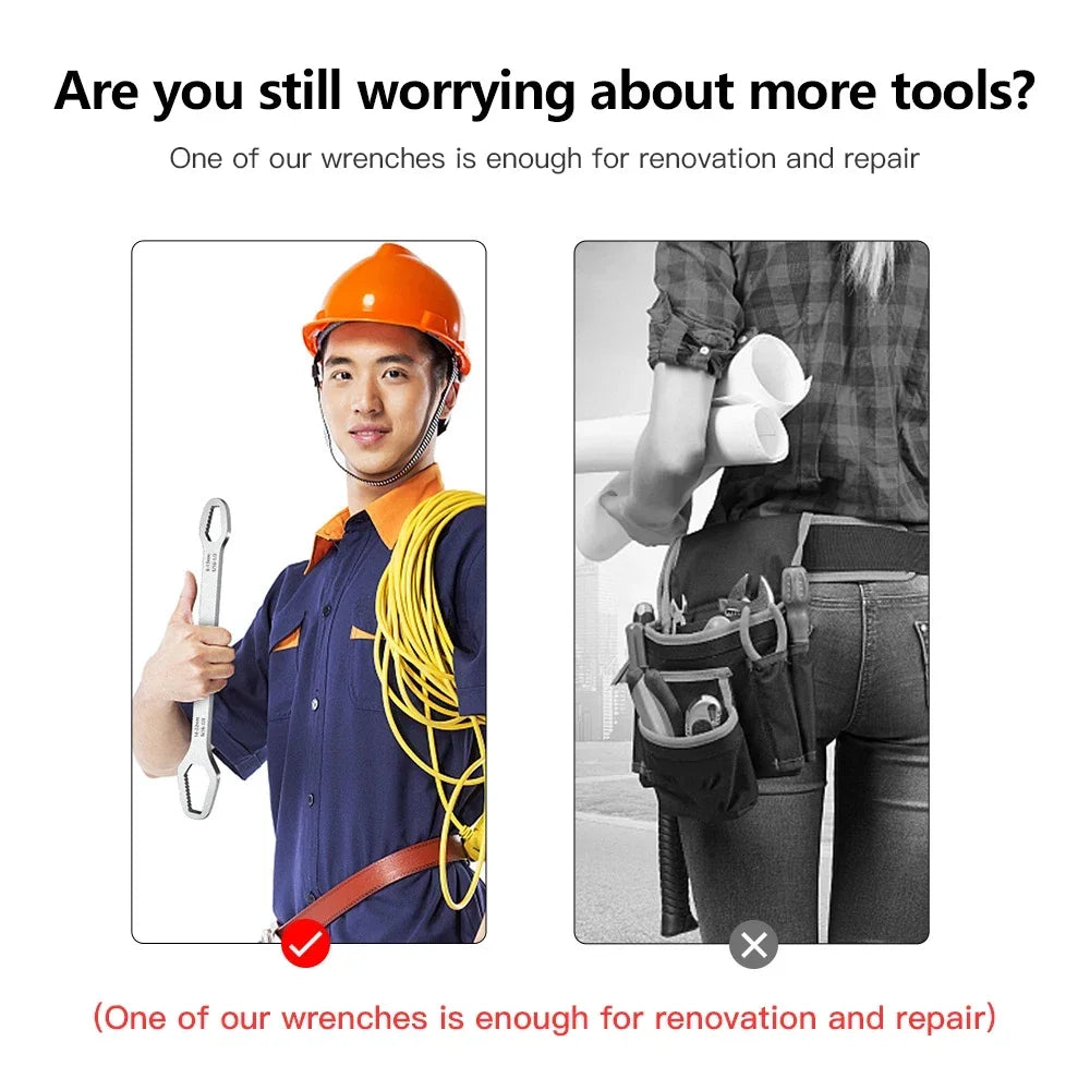 Self-Tightening Adjustable Wrench 8–22mm | Chrome Vanadium Adjustable Wrench QXL