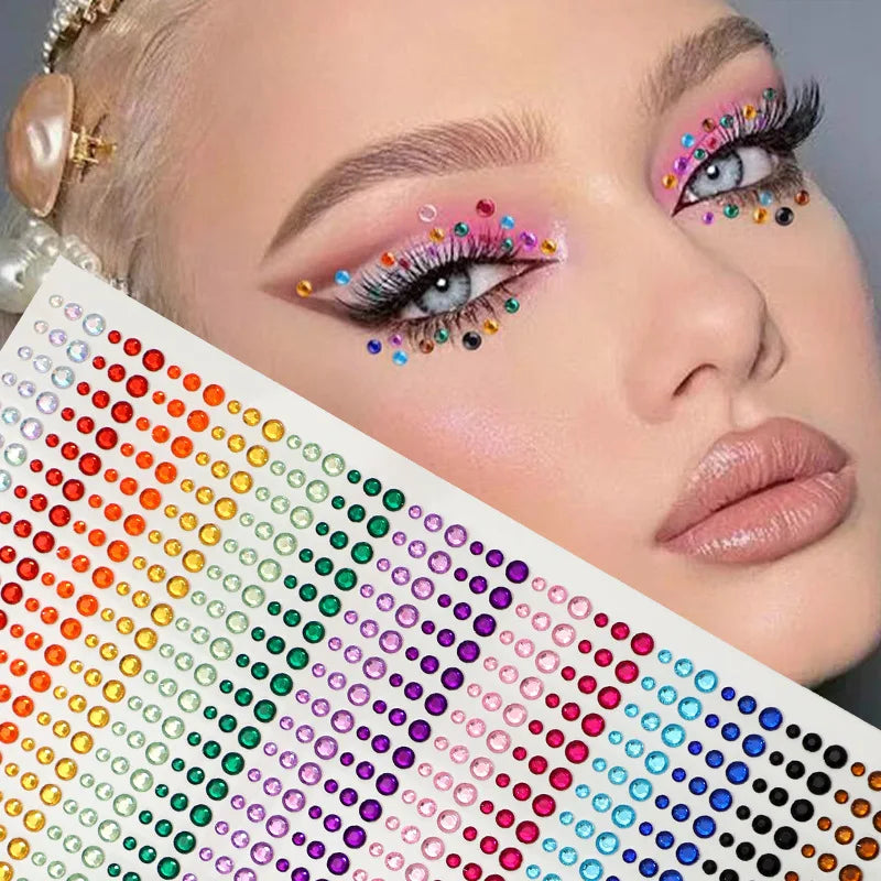 900-Pc Rainbow Face Gems & Rhinestones | Festival Jewels Face Gems & Rhinestones QXL