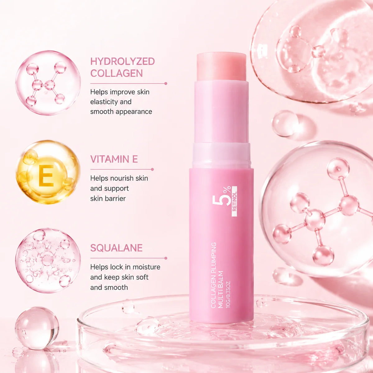 Pink Hydrating Balm Stick | Face & Neck Moisture Lock Moisturizing Balm Stick QXL