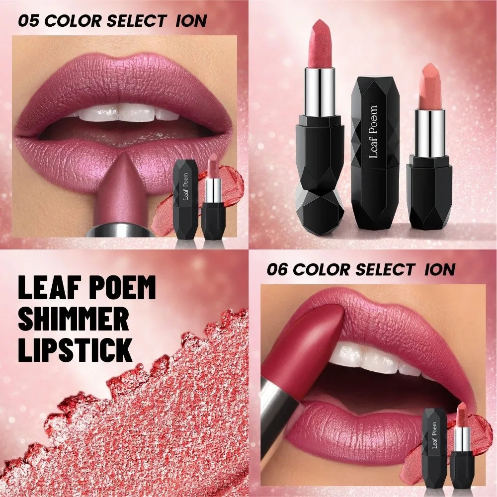 Glitter Pearlescent Metallic Lipstick | Matte Long-Lasting Lip Glaze Metallic Lip Glaze QXL