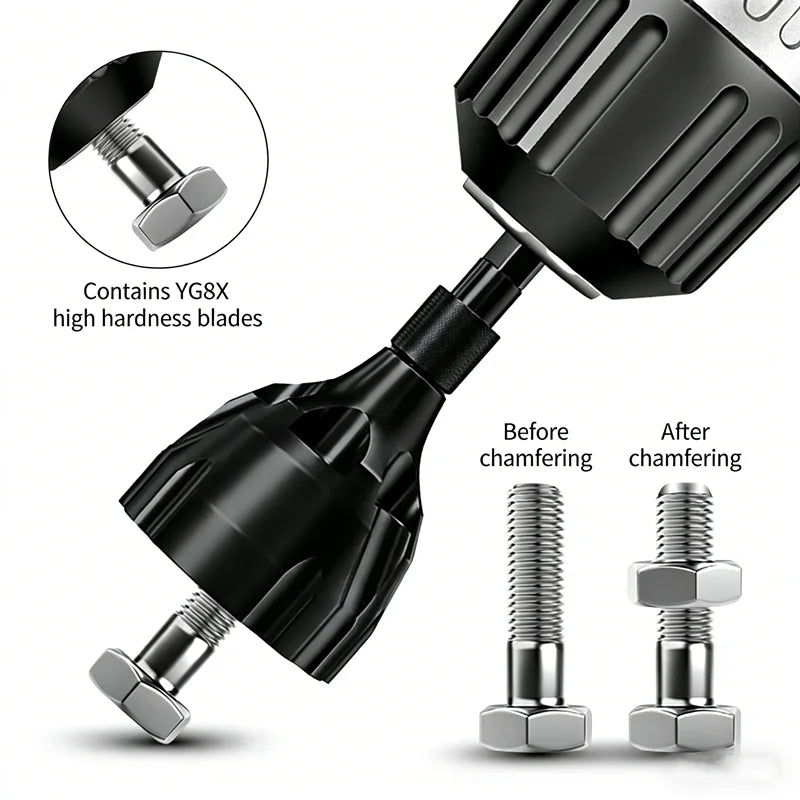 Tungsten Steel Deburring Chamfer Tool | Bolt & Rod Burr Remover Deburring Chamfer Tool QXL