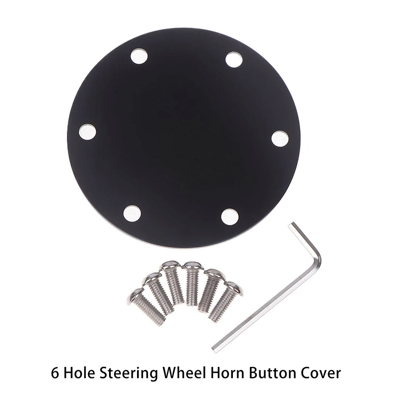 Aluminum 6-Hole Steering Wheel Horn Button Delete Plate Cover Steering Wheel Cover QXL