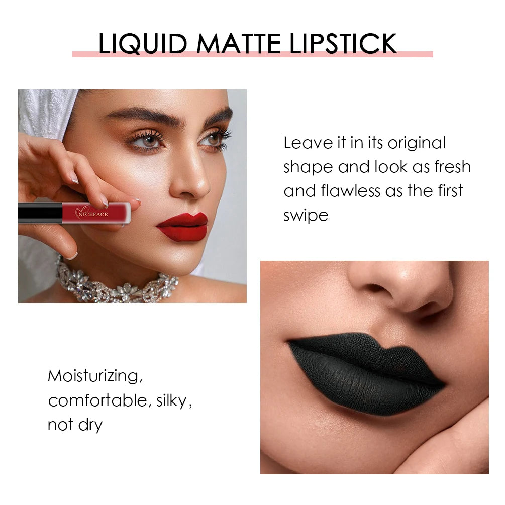 QiBest Matte Liquid Lipstick | Velvet Long-Lasting Lip Gloss Matte Liquid Lipstick QXL