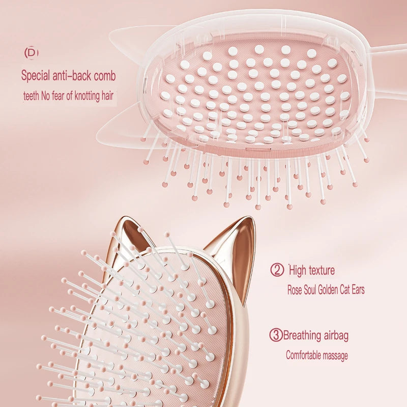 Cat Ear Air Cushion Massage Comb | Portable Hair Brush Air Cushion Comb QXL