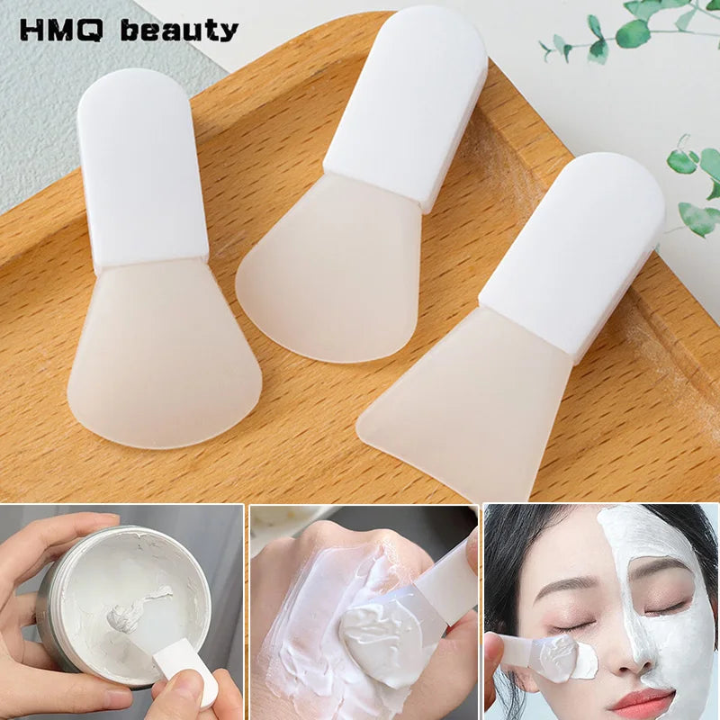 3-Pack Silicone Face Mask Brushes | Fan, Shovel & Knife Set Facial Mask Brush QXL