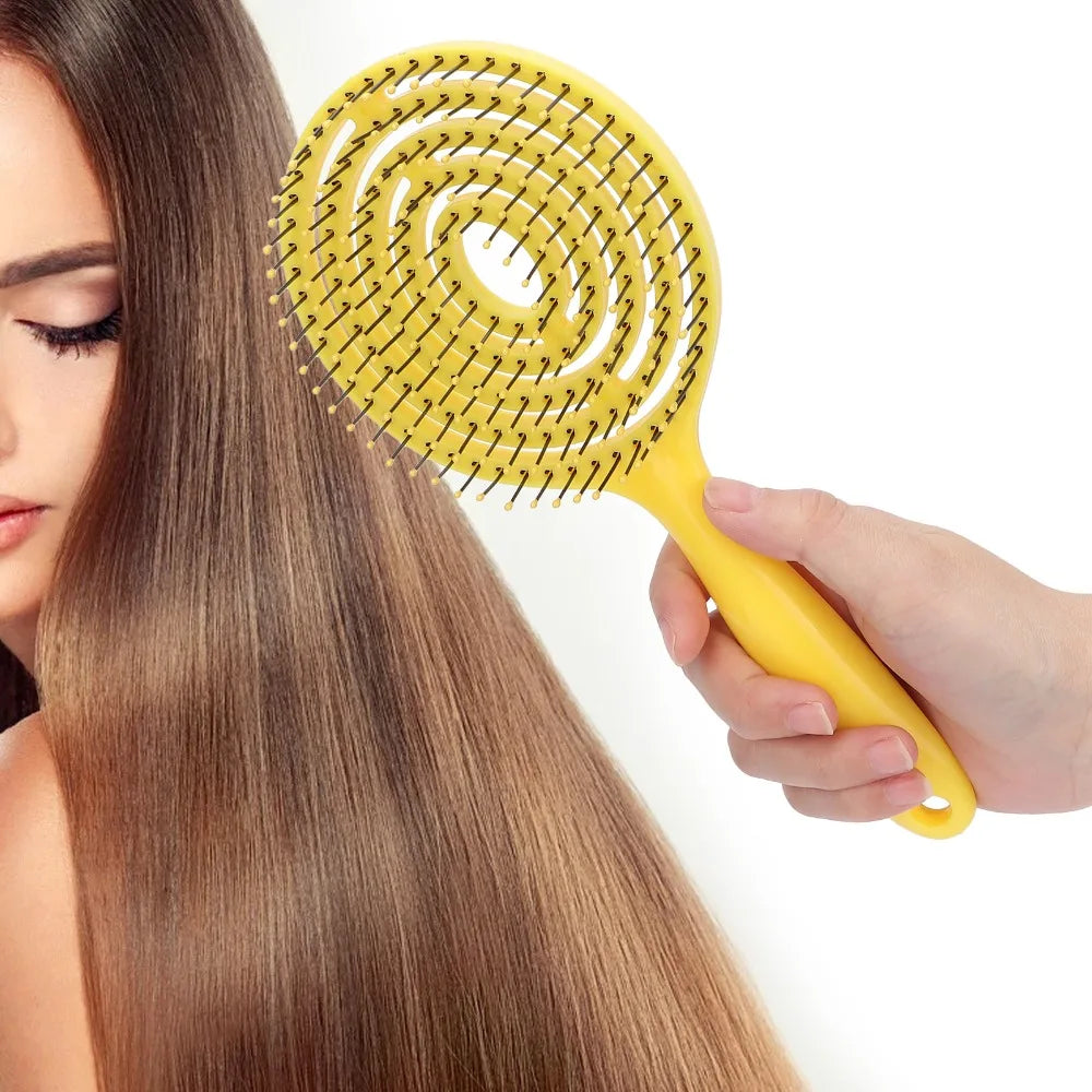 Round Head Hair Detangling Brush | Anti-Static Spiral Comb Hair Detangling Brush QXL