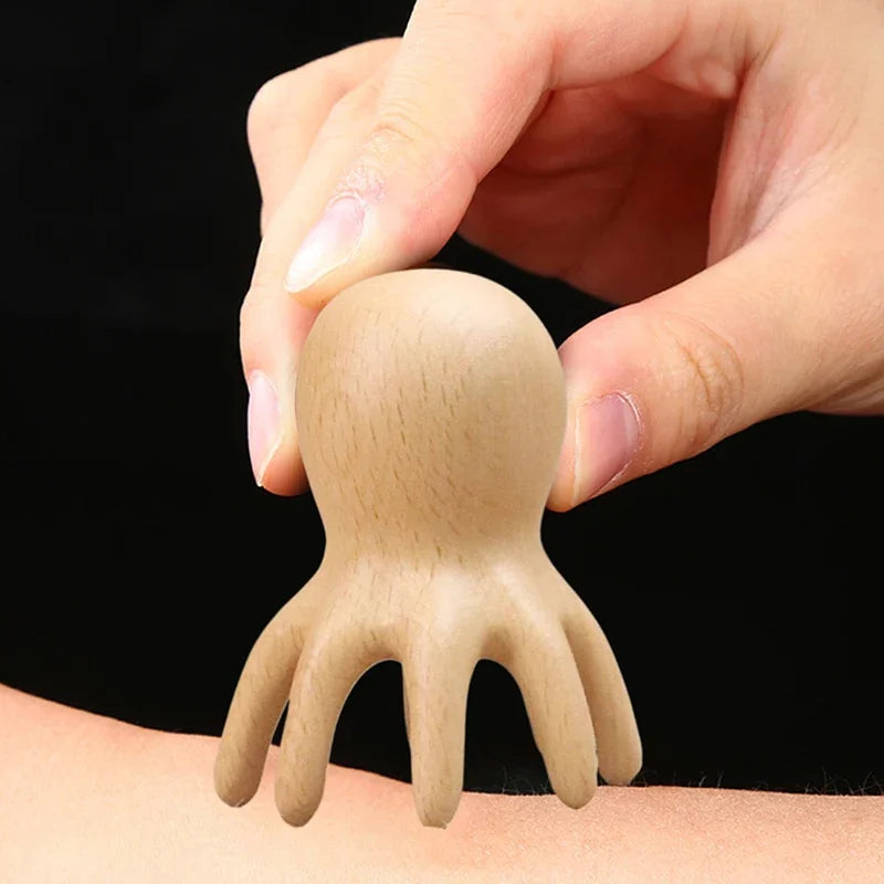 Sandalwood Octopus Scalp Massage Comb | Gua Sha Head Tool Scalp Massage Comb QXL