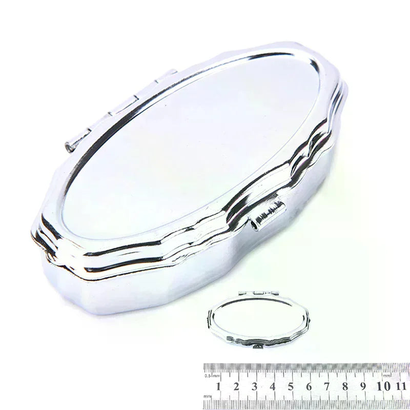 YOVIP Portable Metal Pill Box & Mini Storage Case – Silver Pill Box Organizer QXL