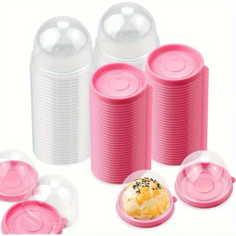 Disposable Cupcake & Mooncake Boxes with Clear Lid Bakery Packaging Box QXL