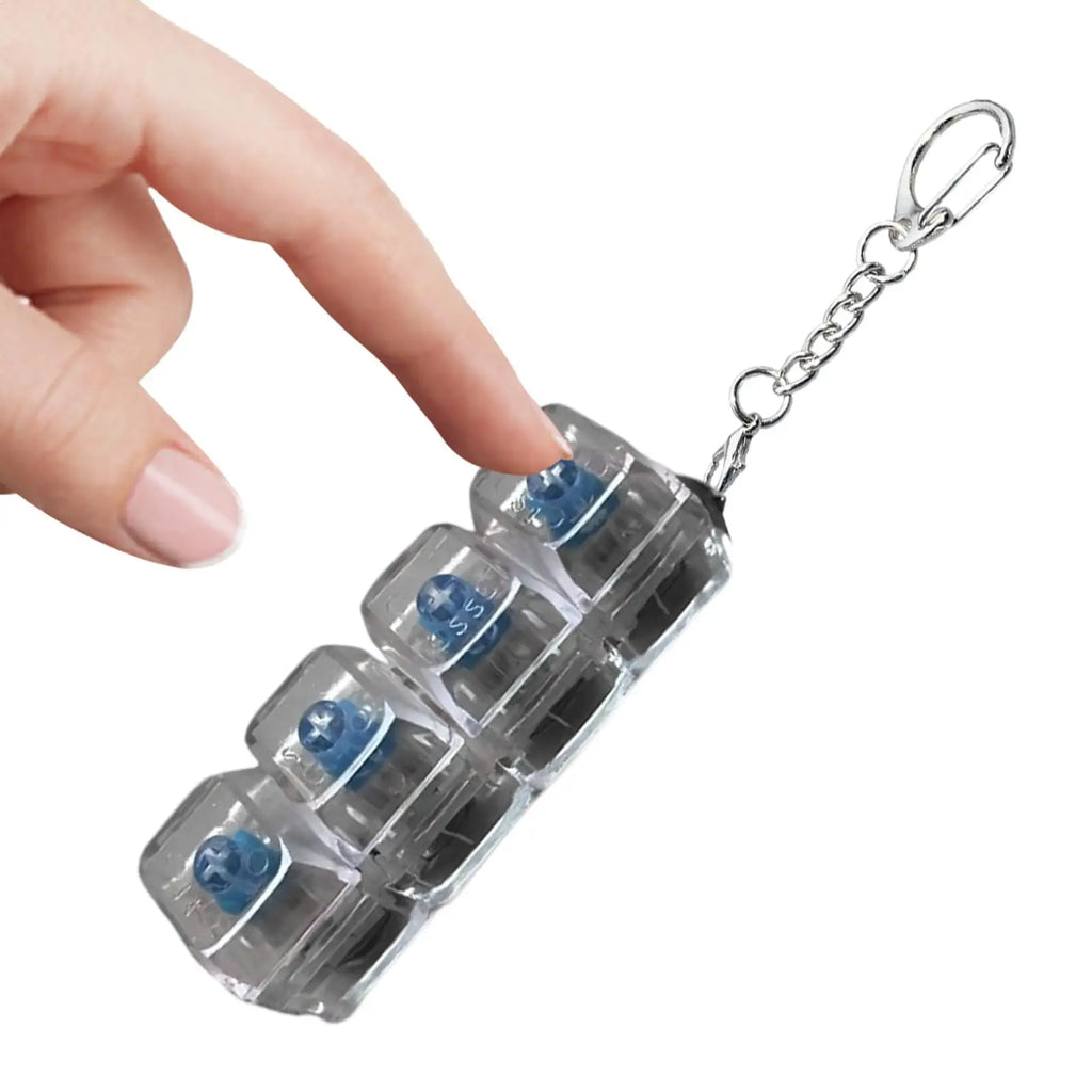 4-Key Mechanical Keyboard Fidget Keychain | LED Switch Tester Fidget Keychain Toy QXL