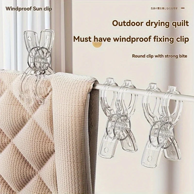 Transparent Windproof Clothes Pegs | Strong Plastic Laundry Pins Laundry Clothes Pegs QXL