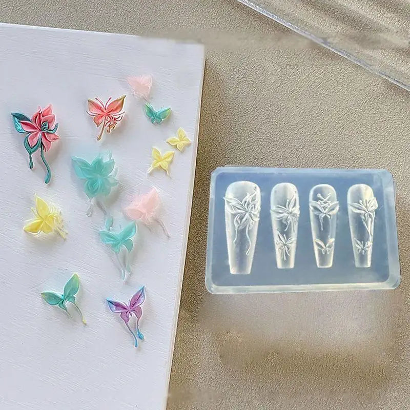 3D Butterfly Silicone Nail Art Mold | Reusable DIY Mold Nail Art Mold QXL