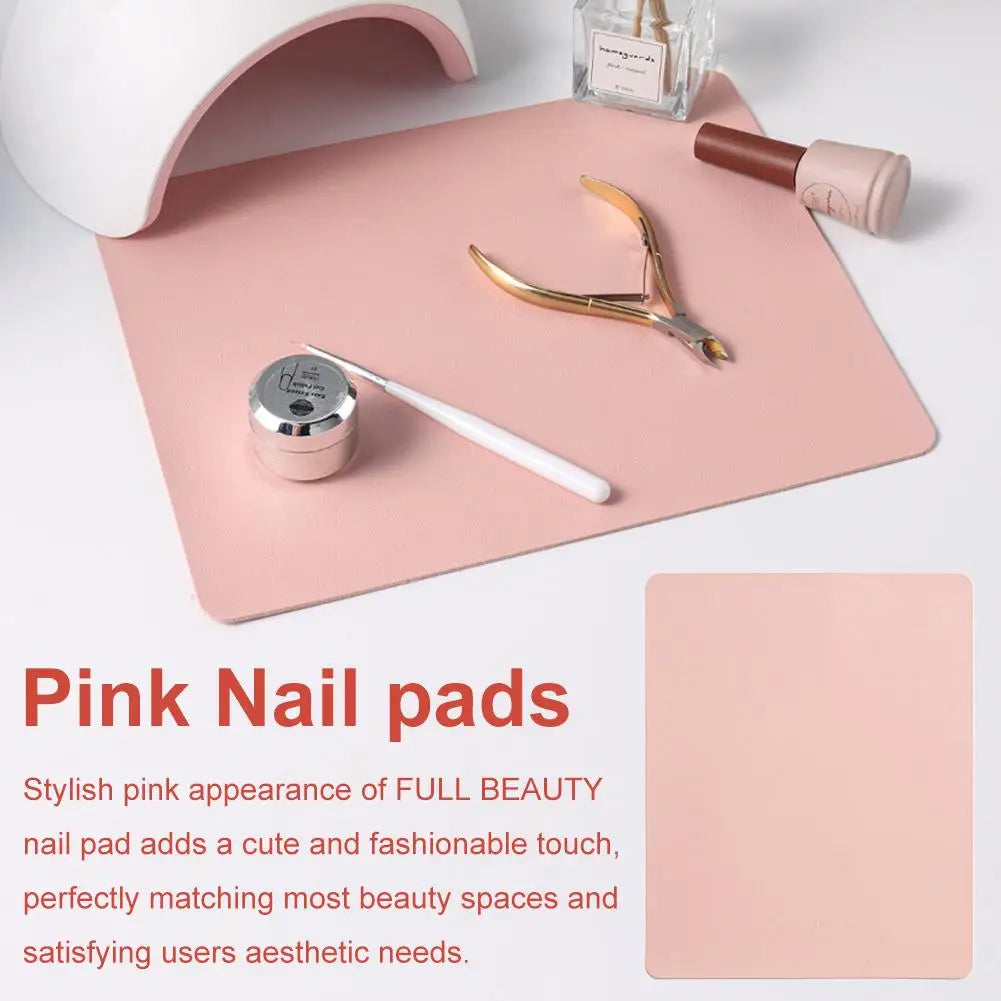 Pink Leather Nail Art Table Mat | Anti-Slip Armrest Cushion Nail Art Mat QXL