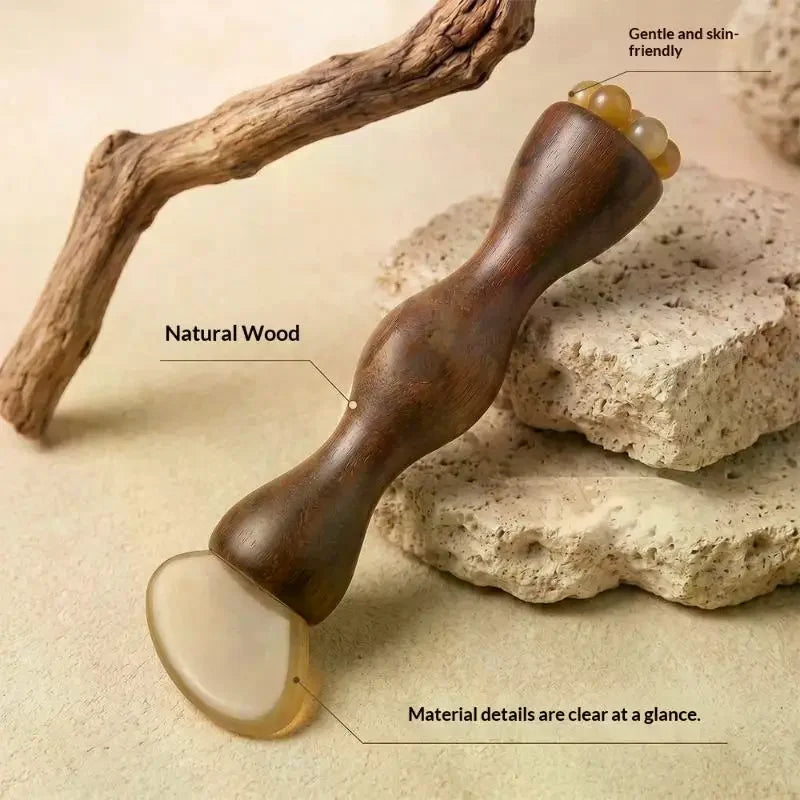 2-in-1 Wooden Gua Sha Tool | Facial Acupoint Massage & Scraper Gua Sha Massage Tool QXL Default Title