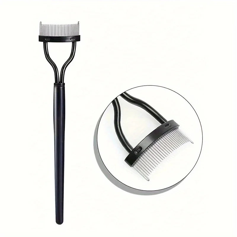 Stainless Steel Fine-Tooth Eyelash Comb & Separator Brush Eyelash Comb Brush QXL