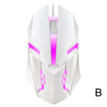 LED Wired Gaming Mouse | 7-Color RGB Backlit USB 1000 DPI Wired Gaming Mouse QXL White