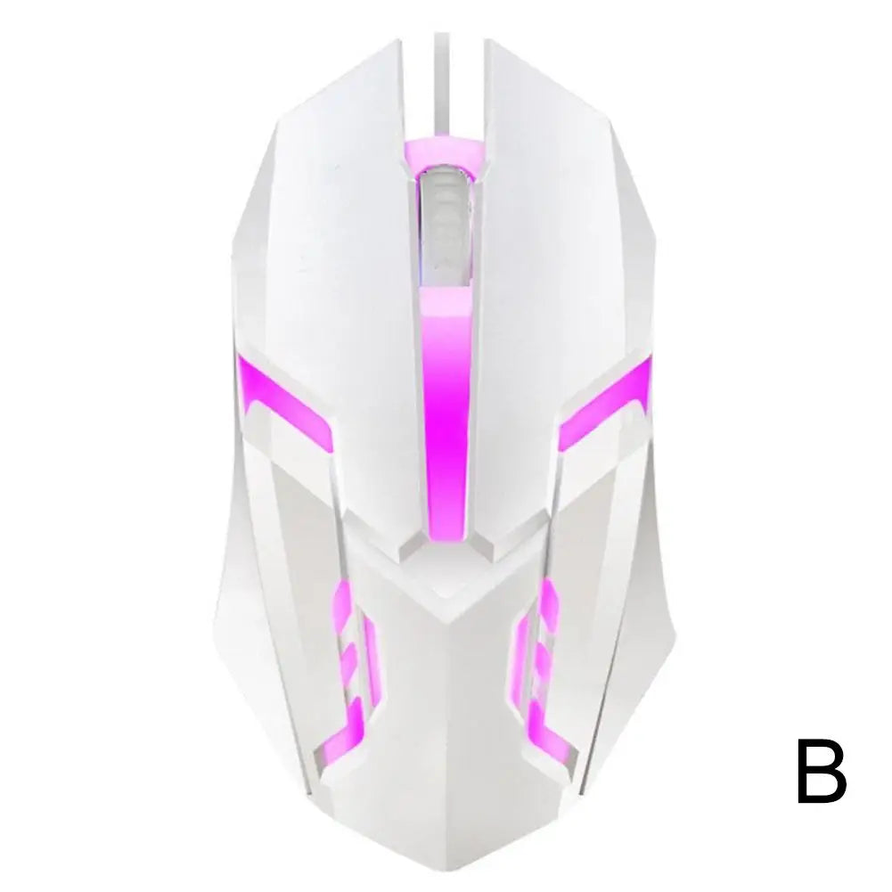 LED Wired Gaming Mouse | 7-Color RGB Backlit USB 1000 DPI Wired Gaming Mouse QXL White