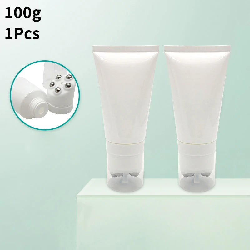 100g Steel Roller Ball Lotion Tube | Refillable Cosmetic Applicator Cosmetic Lotion Tube QXL