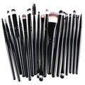 20-Piece Makeup Brush Set | Foundation, Eyeshadow & Blush Makeup Brush Set QXL Black 20Pcs