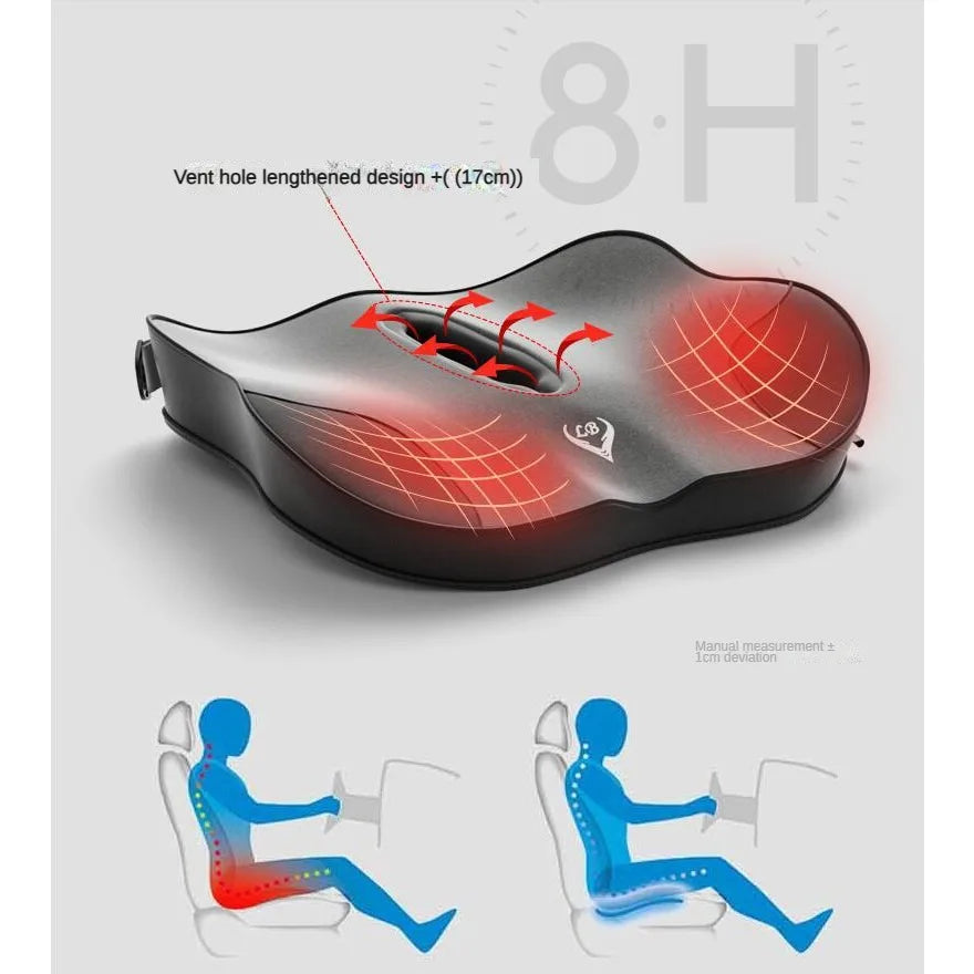 Memory Foam Lumbar & Seat Cushion Set | Office & Car Support Seat & Lumbar Cushion QXL