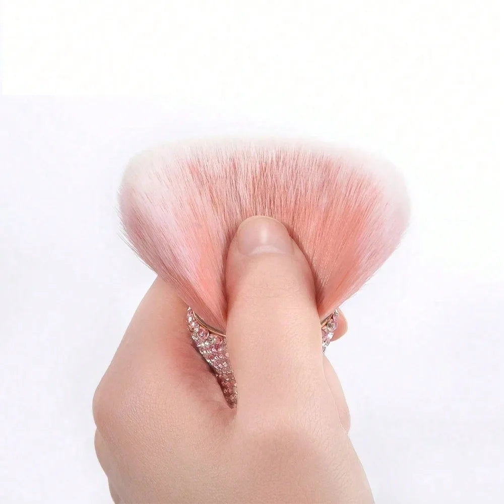 Rhinestone Foundation Brush – Flat Arched Powder Makeup Tool Foundation Makeup Brush QXL