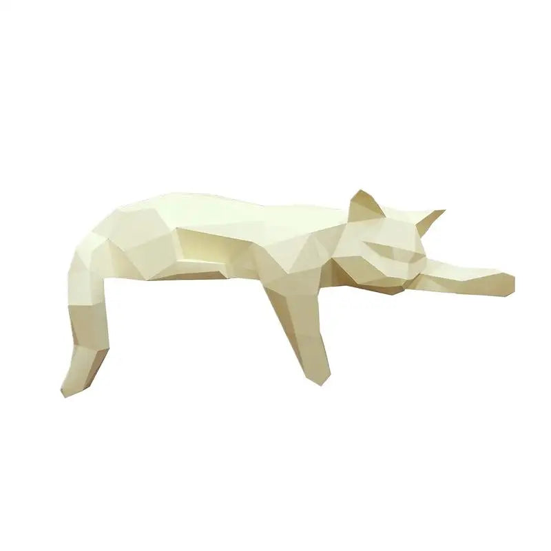 Geometric Cat Statue | Black & White Modern Resin Figurine Decorative Figurine QXL