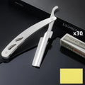 Folding Straight Edge Razor | Stainless Steel Barber Shaver Straight Edge Razor QXL With 30 Blades