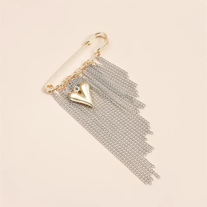 Elegant Chain Tassel Brooch Pin | Women's Fashion Jewelry Brooch Pin QXL