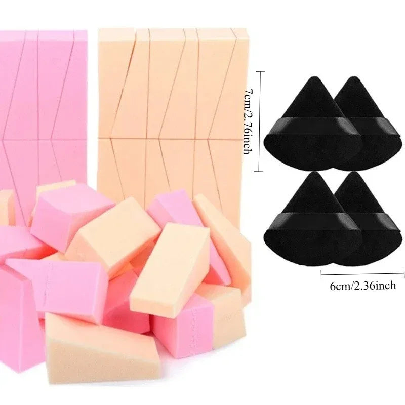 Disposable Latex-Free Triangle Makeup Sponge Puffs | 12 & 52 Pack Makeup Sponge Puffs QXL