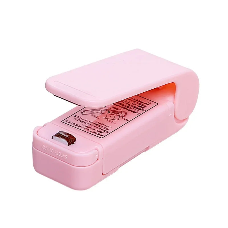 Mini Bag Sealer Machine | Portable Heat Sealing Kitchen Tool Mini Bag Sealer QXL B400 Pink No battery