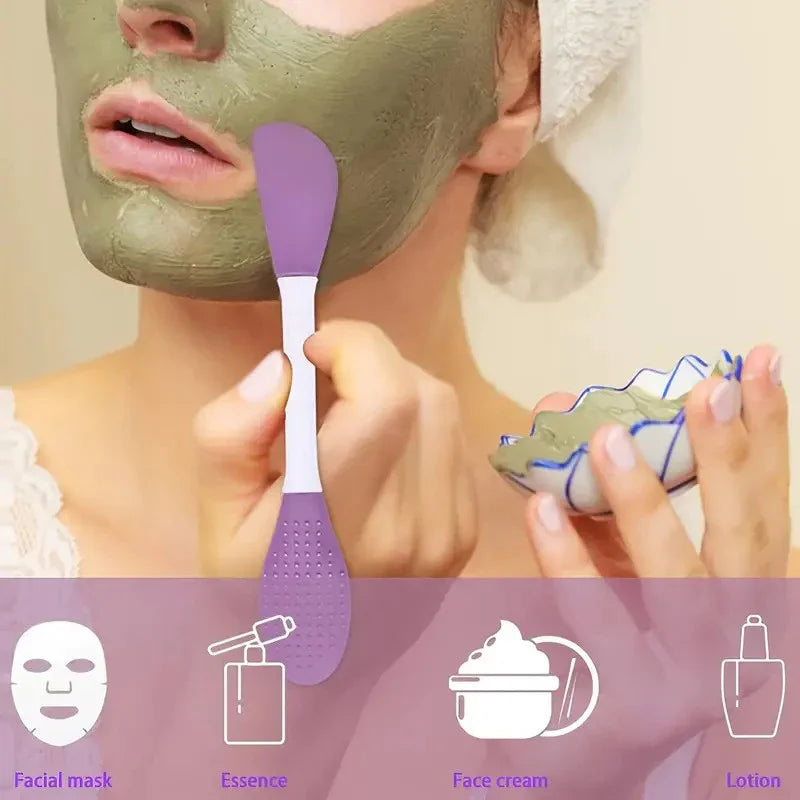 Silicone Face Brush Set – Mask Applicator & Lip Exfoliator Facial Brush Set QXL