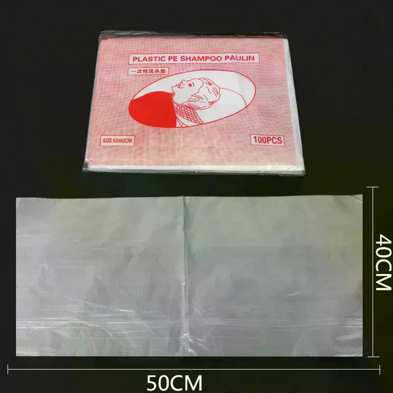 100-Pack Disposable Waterproof Hair Salon Shampoo Capes Disposable Salon Capes QXL