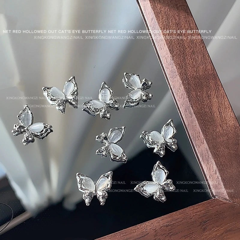 3D Butterfly Hollow Alloy Nail Charms | Luxury Nail Jewels 2pc Nail Art Charm QXL