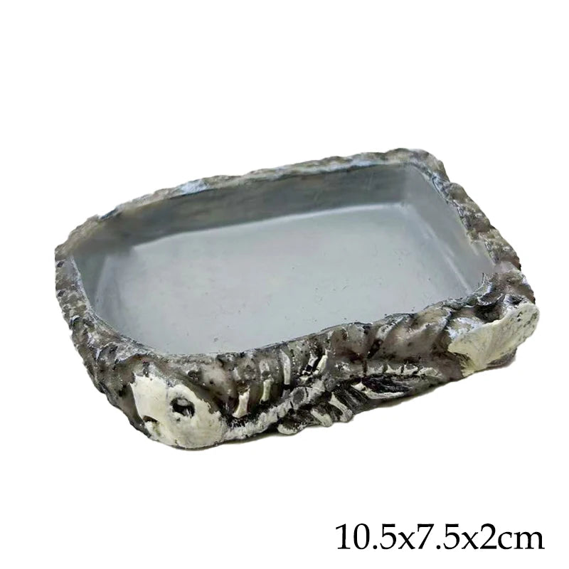 Imitation Stone Reptile Feeding & Water Bowl | Bearded Dragon Reptile Feeding Bowl QXL 03