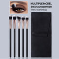 6-Piece Eyeshadow Brush Set with Bag & Wooden Handle Eye Makeup Brush Set QXL black