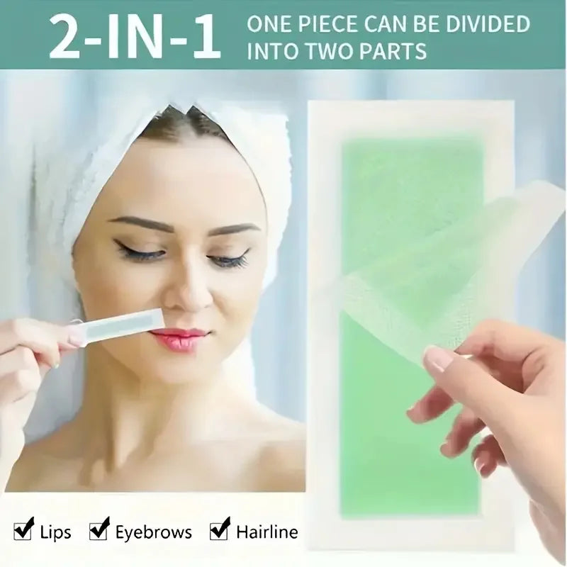 10-Pack Cold Wax Strips – Face, Arm, Leg & Body Hair Removal Cold Wax Strips QXL