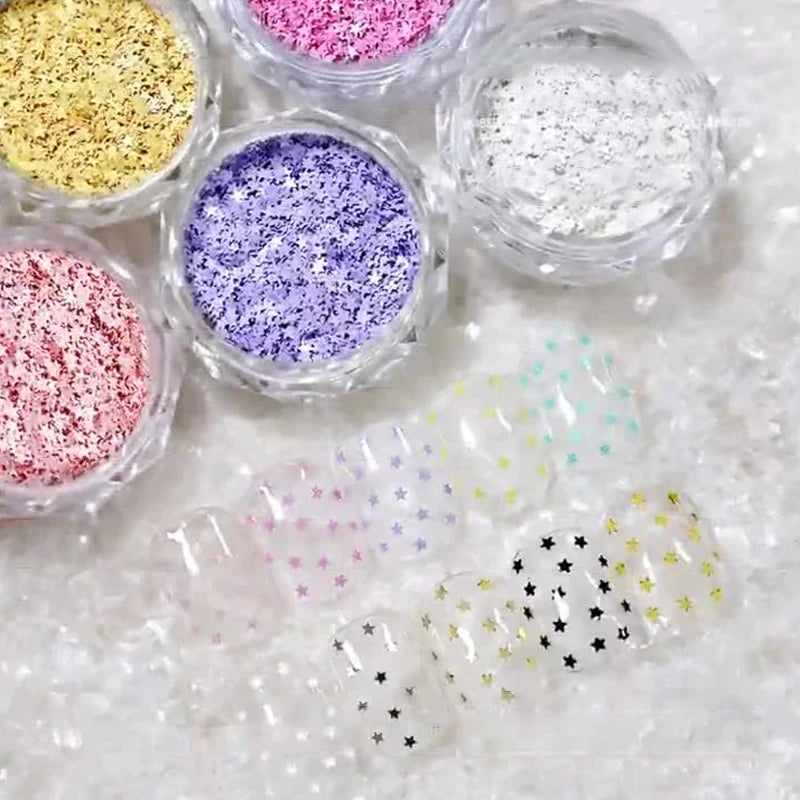 1mm Mini Star Nail Glitter Jar | DIY Nail Art Decoration Nail Art Glitter QXL