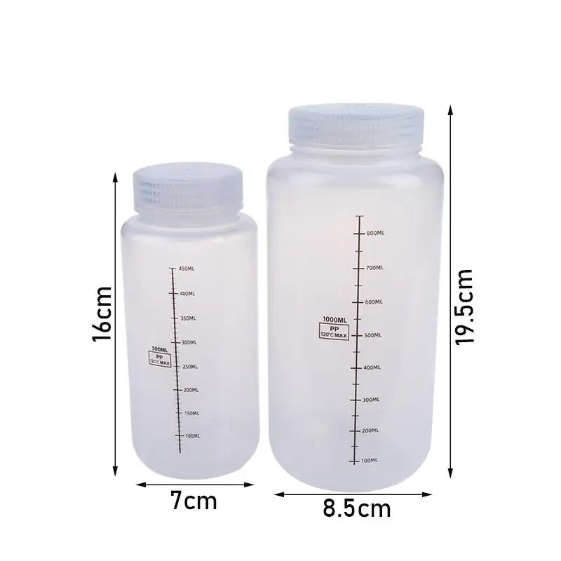 Wide Mouth PP Storage Bottles with Lids | 500ml & 1000ml Lab Storage Bottle QXL