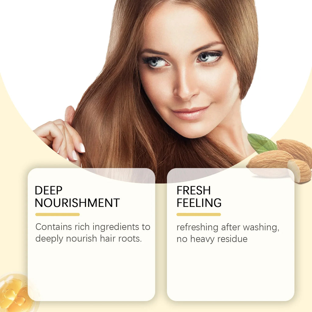 Natural Honey Almond Shampoo Conditioner & Hair Balm Kit Hair Care Kit QXL