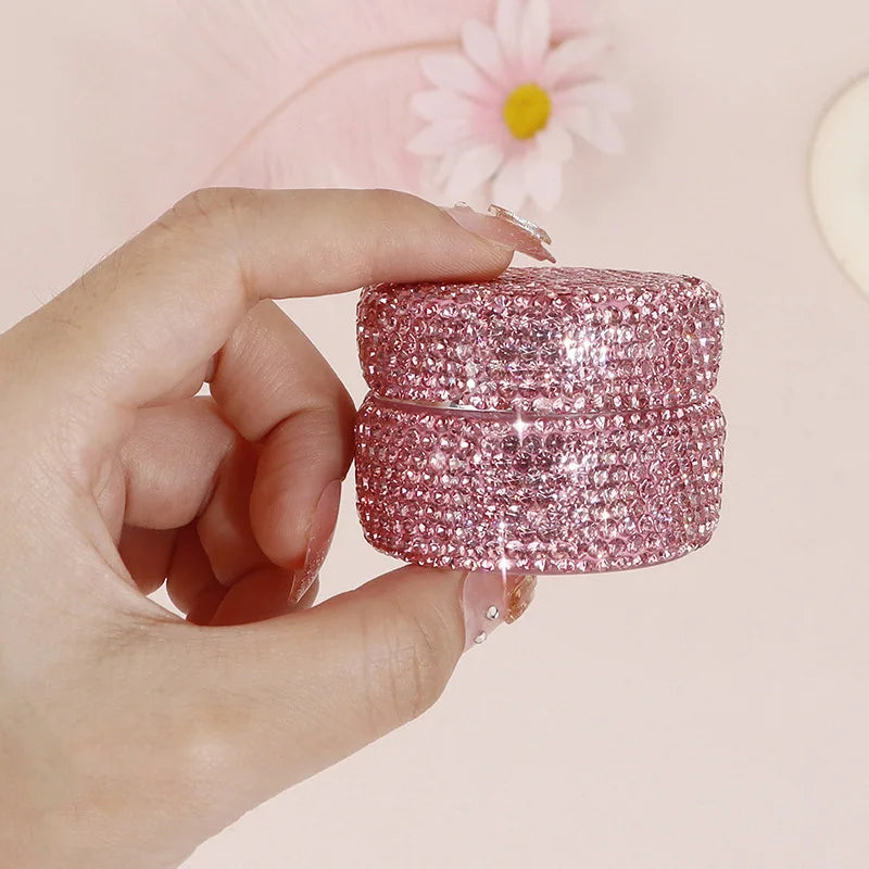 10ml Pink Glass Diamond Cream Jar | Refillable Cosmetic Bottle Cosmetic Cream Jar QXL